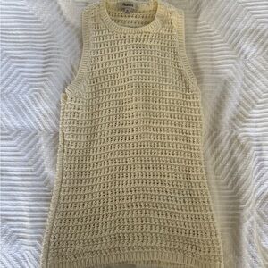 Madewell Cream Sleeveless Crochet Top XS